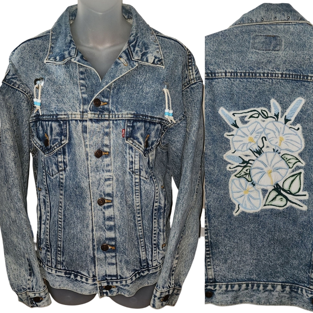 Levi's Vintage Jean Denim Jacket w/ Floral Patch Country Festival